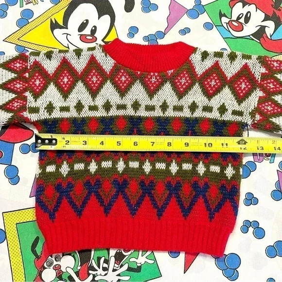 Vintage Colorful Knit Crewneck Patterned Sweater Size 12-18M - Picture 3 of 7